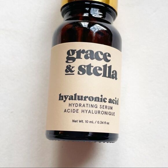 Grace & Stella Hyaluronic Acid Serum Glass Dropper Skincare Hydrating 10mL - Picture 3 of 3